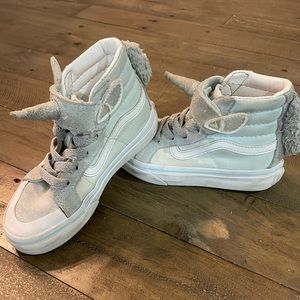 Light blue high top unicorn vans. Size kids 11